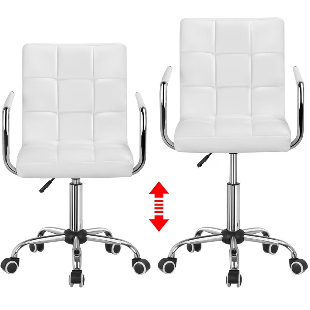 Chaise de bureau rotative avec roulettes et PU cuir
