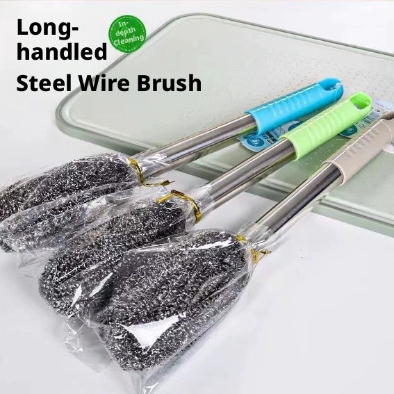 Long-Handled Stainless Steel Cleaning Brush-1 Piece
