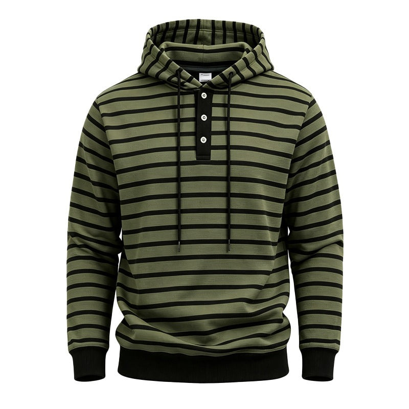 Hoodie rayée avec trois boutons