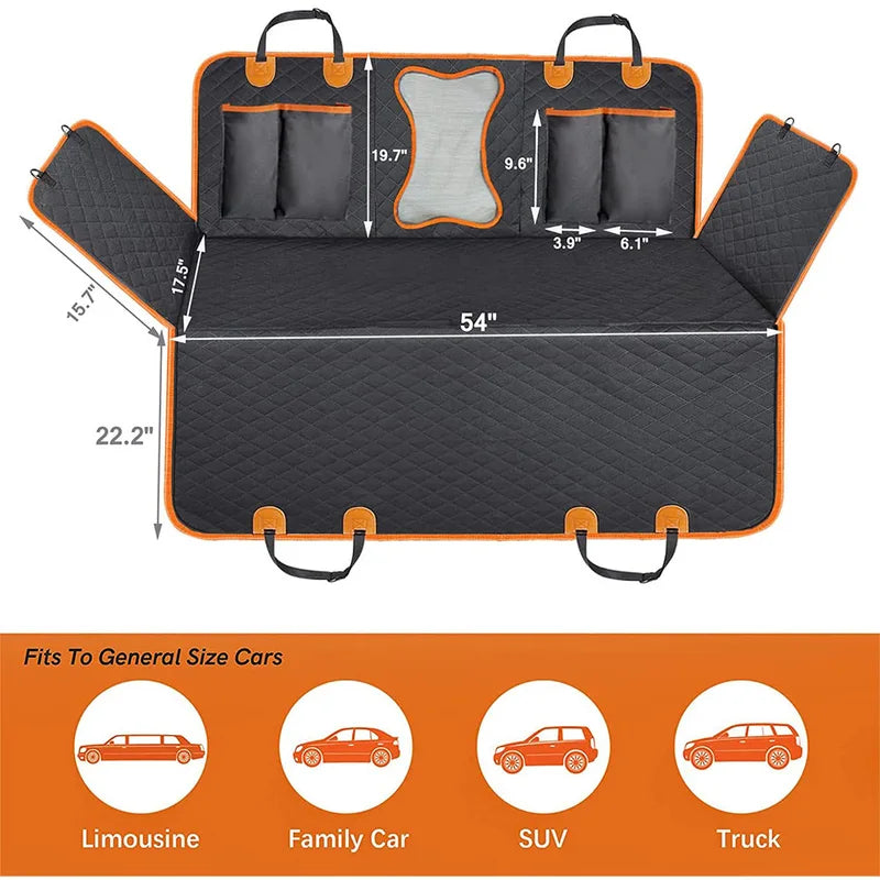 Couverture universelle de siège de voiture pour animaux de compagnie imperméable pour siège arrière avec fenêtre Mesh