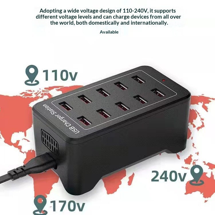 Chargeur multiport 50W avec ventilateur de refroidissement