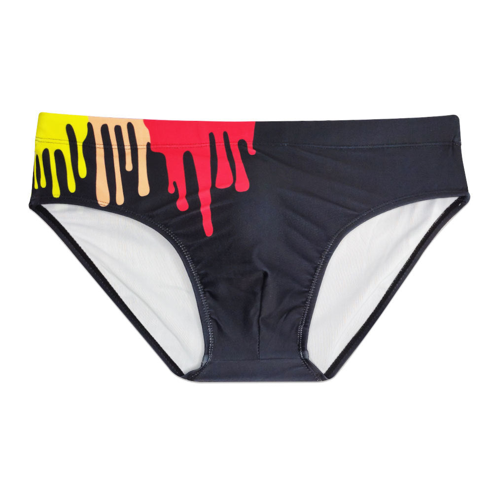 Slips de bain de tasse à ruban imprimé couleur sexy