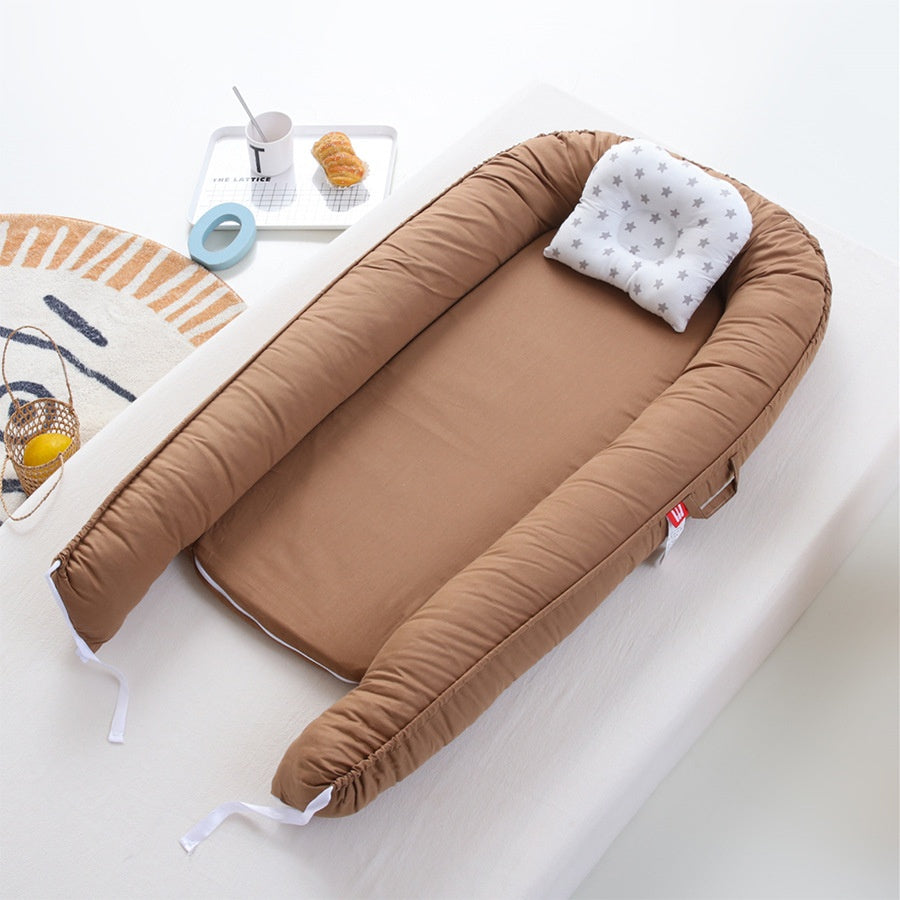 Ins Corée du Sud Portable Baby Bed In Bed Coton Couleur solide