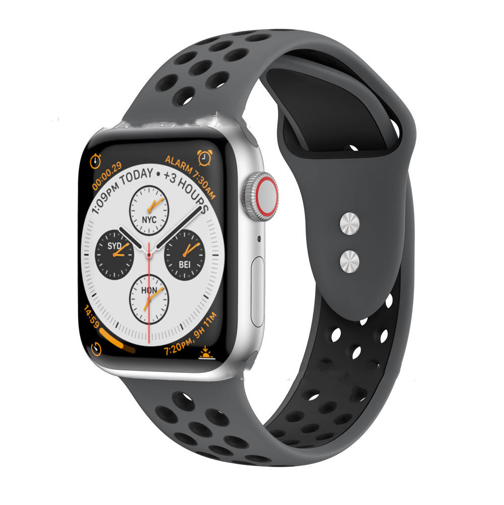 Two Tone Double Nails Trou rond Silicone Strap Sport Style