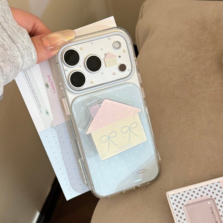 Support de style mignon avec un design de chalet transparent Polka-dot