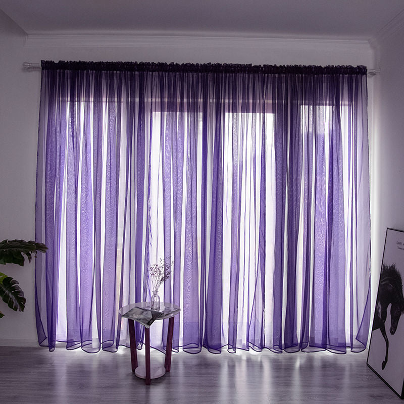 Simple et moderne Balcon Couleur Solide Rideau de Gauze