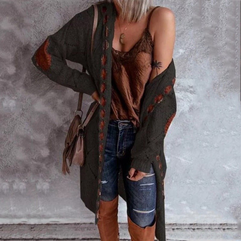 Spot 2022 Automne et hiver Explosions Wish Sweater Sweater Femme Amazon Ebay Long Coat