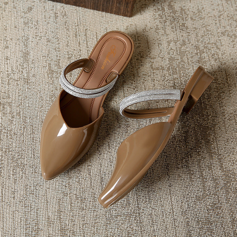 Demi-chaussons pointues d'été pour femmes