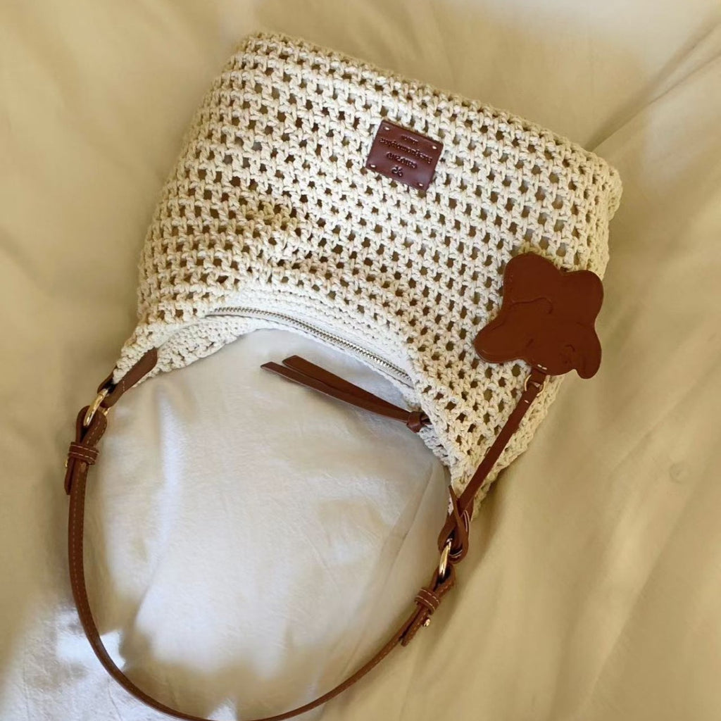 Casual woven shoulder body bag