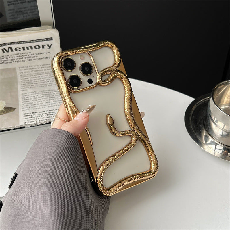 Clapet de téléphone à serpents brillants plaqués