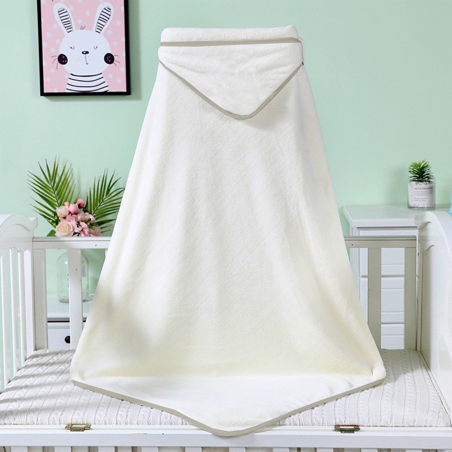 Classe A Bamboo Fibre Swaddle avec Hood Enfants Serviette de bain Couverture et cap tout en un