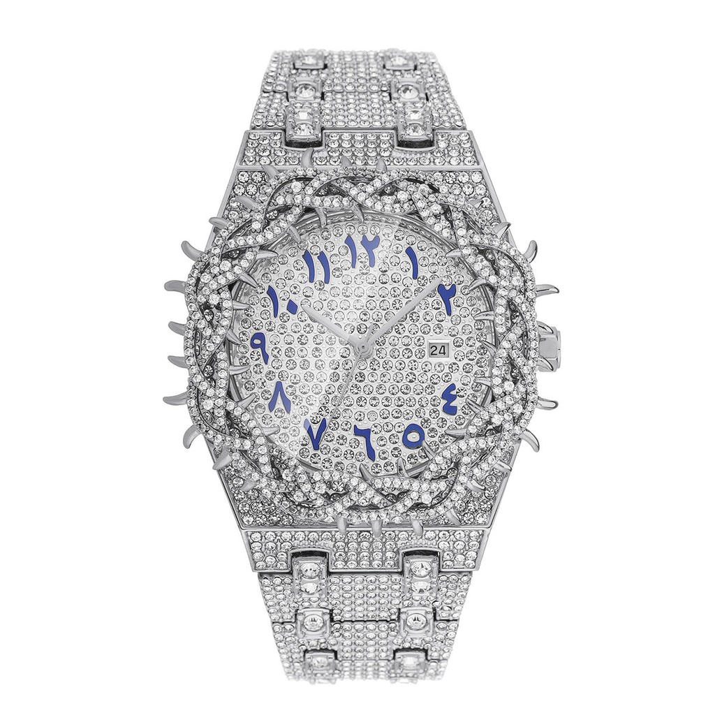 Personnalisé Mesh-design Inlaid Quartz Fashion Watch