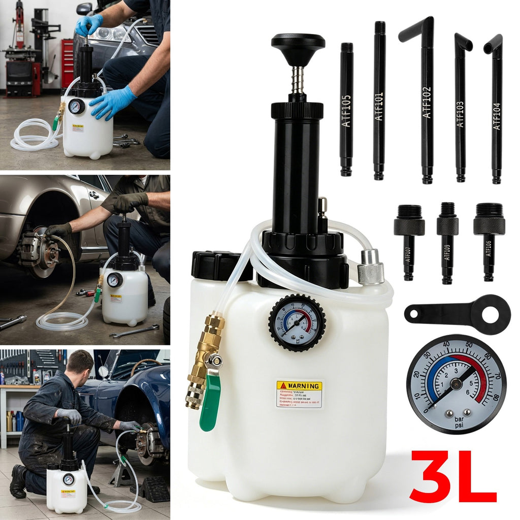 Pompe à fluide de transmission manuelle 3L ATF Système de transfert de remplissage d'huile avec 8 adaptateurs en aluminium
