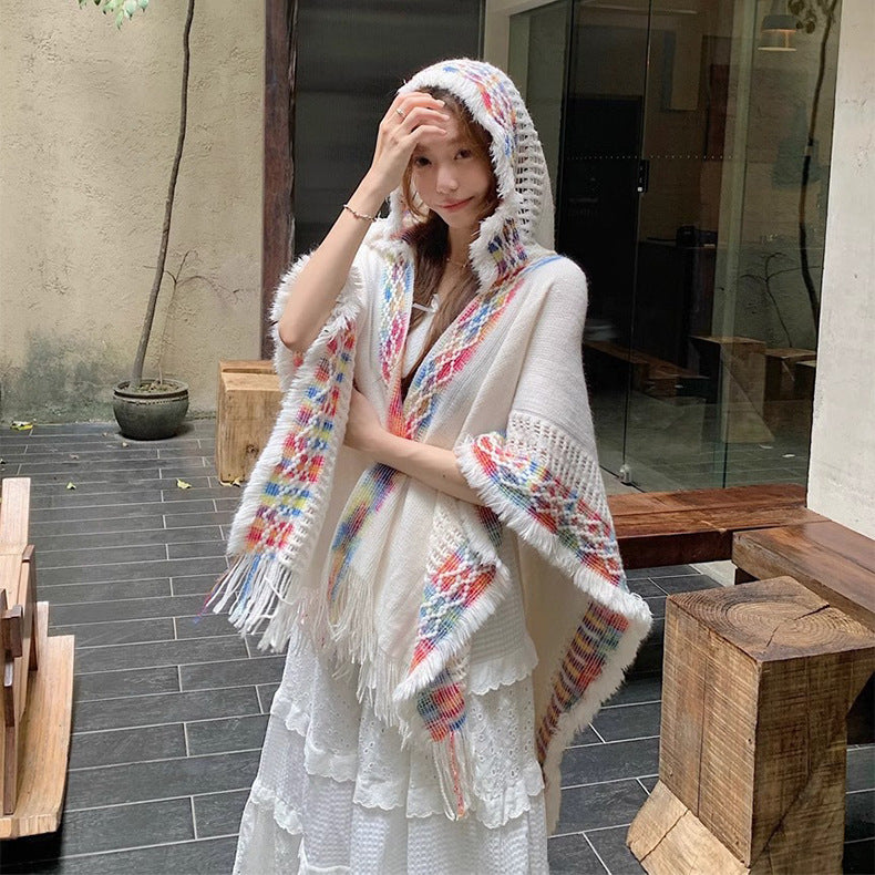 Vêtements d'extérieur pour femmes de style ethnique Cloak Forest