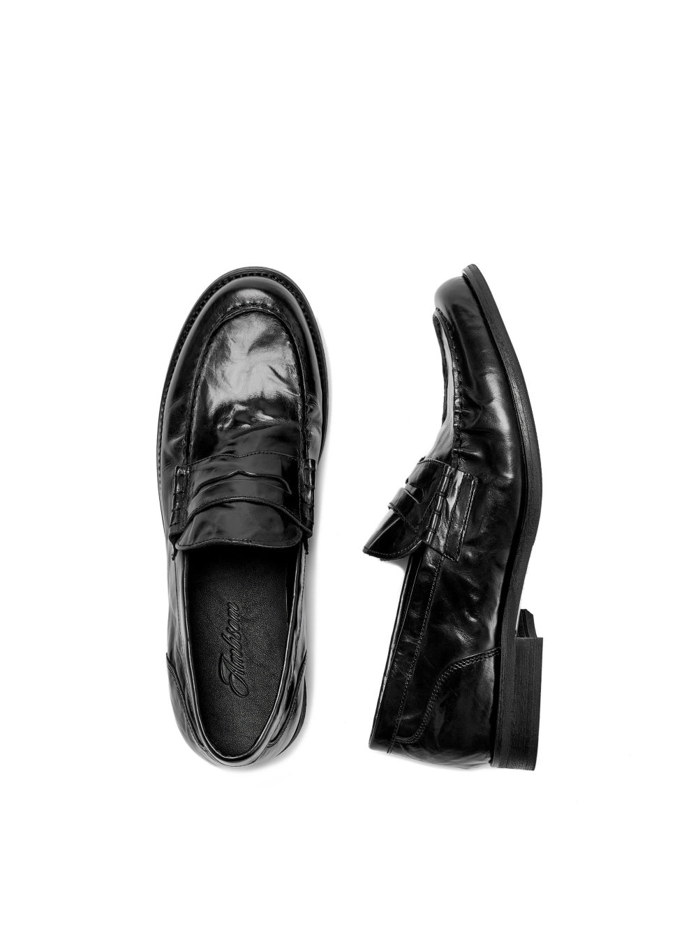 Chaussures en cuir véritable en cuir plissé casual