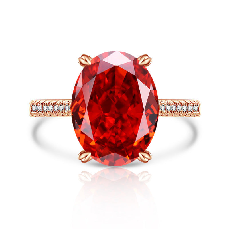 Femme Versatile Casual Papalacha Haute Carbone Diamant Fleur de Glace Anneau