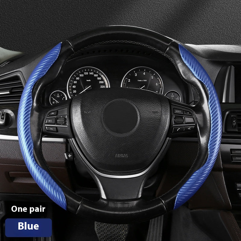 Couverture de roue de direction Sweat-absorbent Suede Carbon Fiber Pattern Couverture de protection