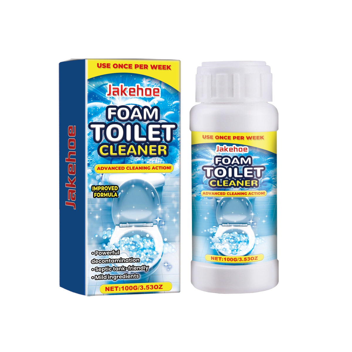 JAKEHOE poudre nettoyante de bol de toilette en mousse