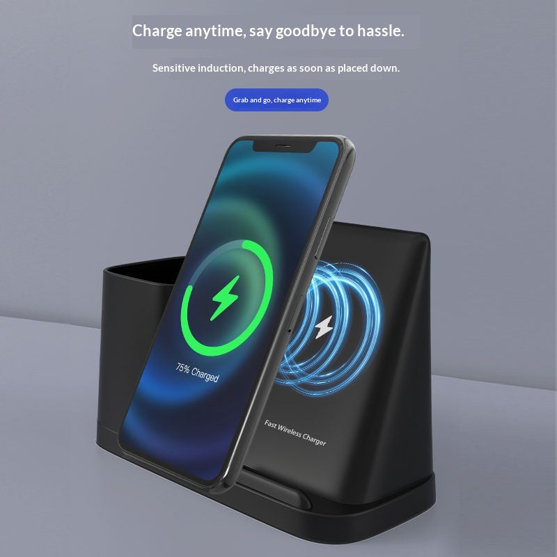 Organisateur de bureau créatif Porte stylo avec charge sans fil
