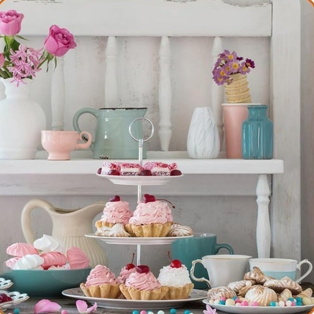 6-Piece Cake Stand et Rod Set pour les gâteaux et les pâtisseries— Décorations partielles