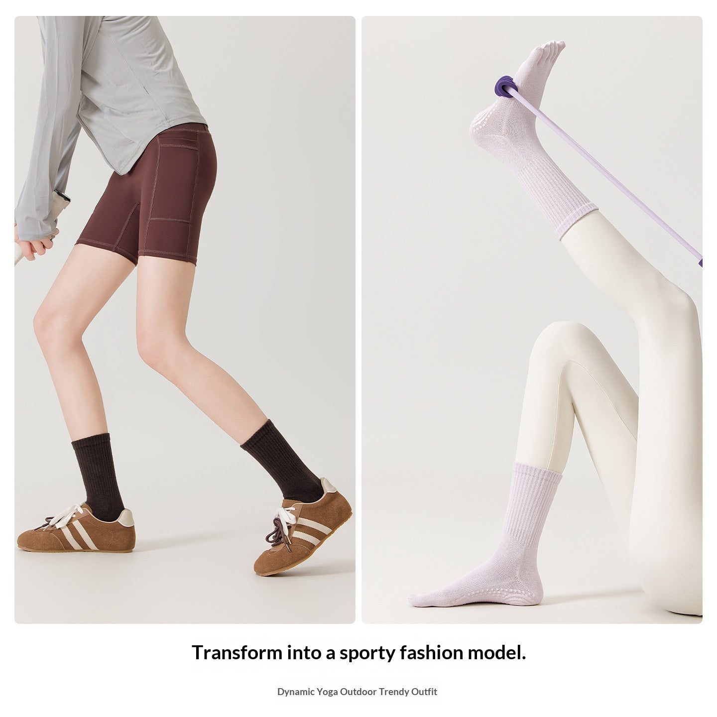 Chaussettes de yoga de printemps d'été à 5 Toe Mid-Calf