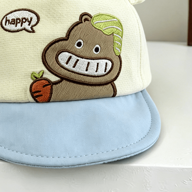 Caricature ronde en trois dimensions Bébé Hippopotamus Casquette de baseball souple Brimmed avec Lette