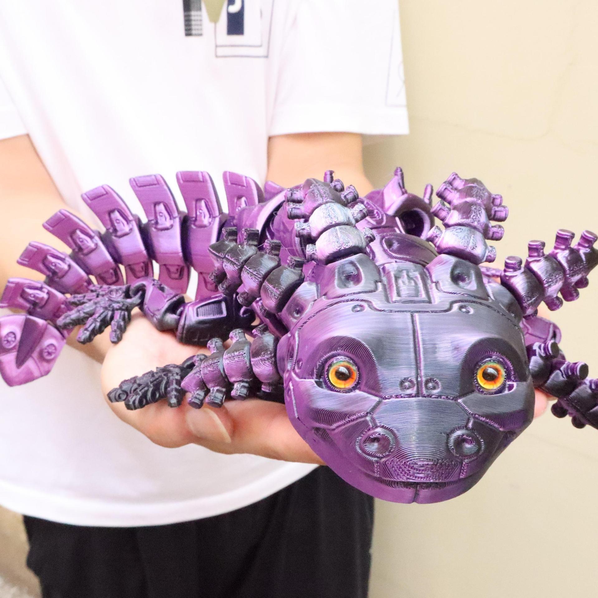 Salamandre mécanique imprimée en 3D Une figurine décorative mobile
