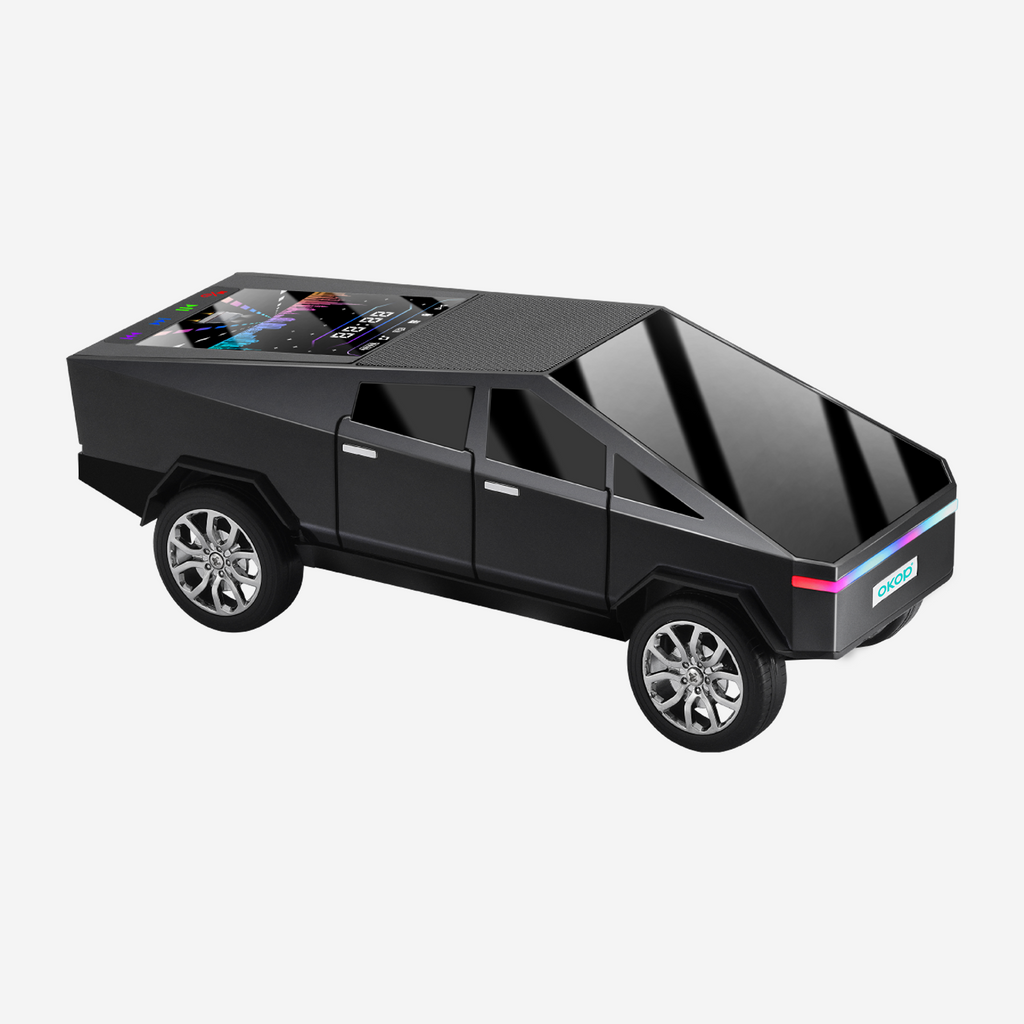 KP-828 Modèle de voiture Bluetooth haut-parleur Cyber Style avec fil d'écran couleur dynamique