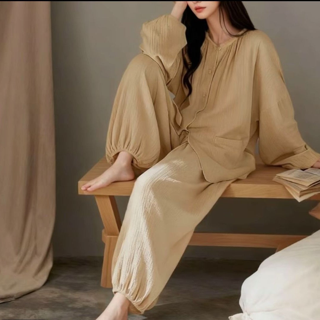 Ensemble de pantalons de cardigan et manches longues doux et de couleur solide