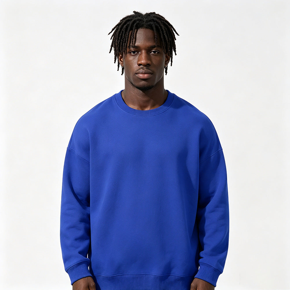 Veste de sweat-shirt à col d'équipage extra épais doublée de polaire