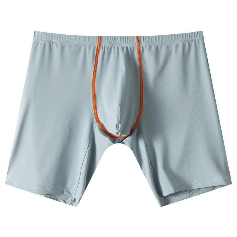 Sous-vêtements allongés Ice Silk Sexy Boxers homme Mid-waist U Convex Sexy Séchage rapide