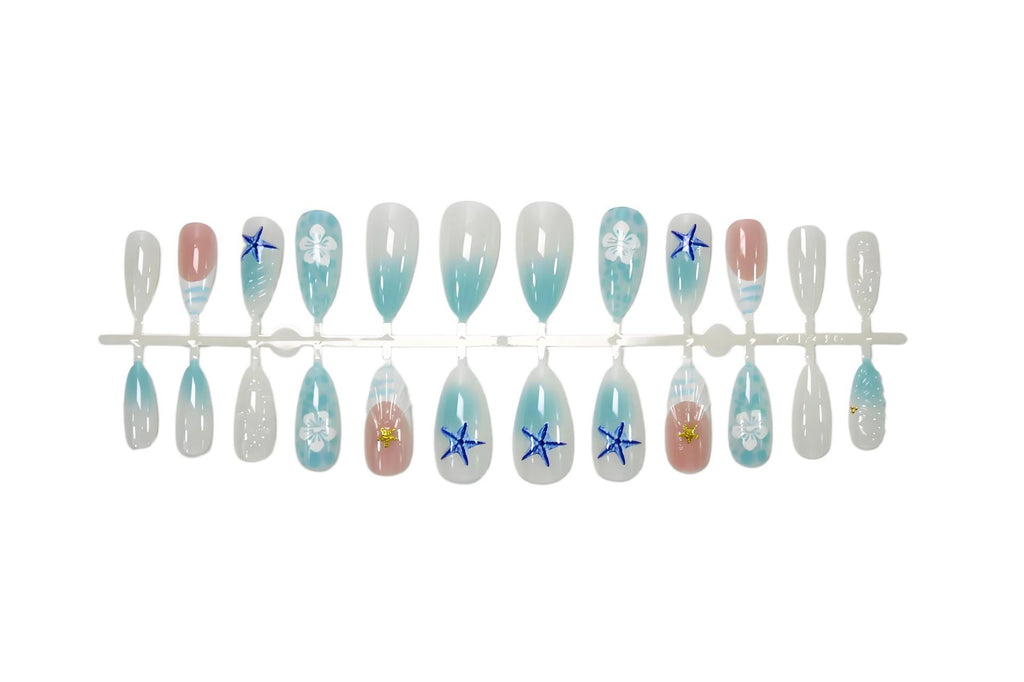 Stickers Blue Starfish Nails Portables 3D pour Manucures
