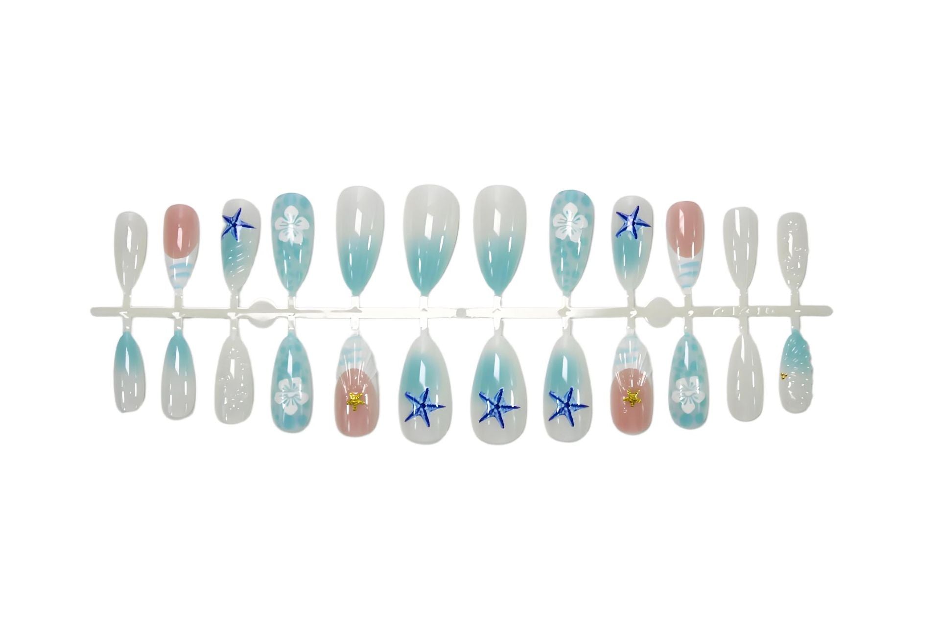 Stickers Blue Starfish Nails Portables 3D pour Manucures