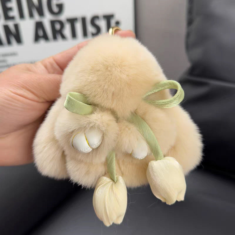 Pendentif en peluche mignon petit lapin porte-clés