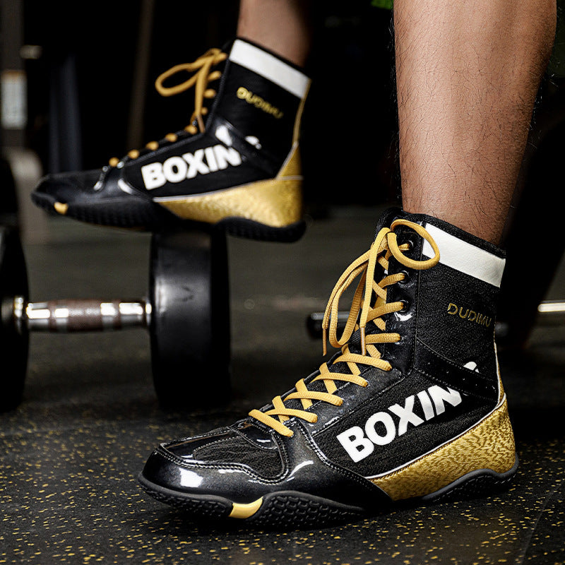 Entraînement de combat mixte Lutte Soft Sole High Fitness Lifting Shoes