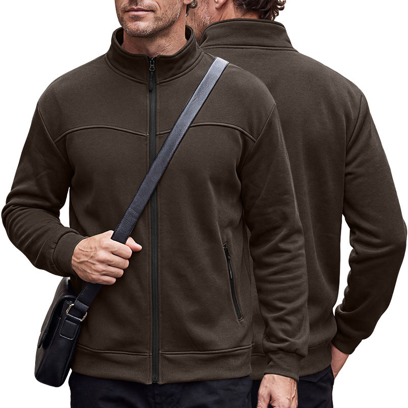 Veste d'automne et d'hiver avec fermeture éclair et poches latérales