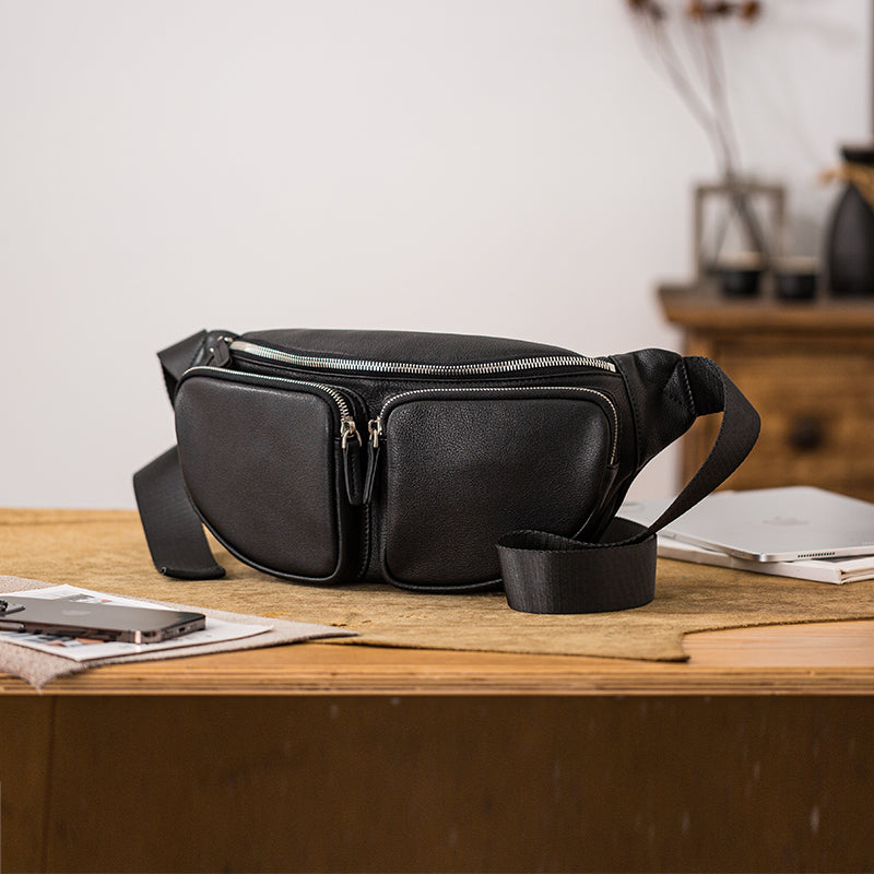 Sac Crossbody en cuir Sac de moto Sac de sport pour hommes