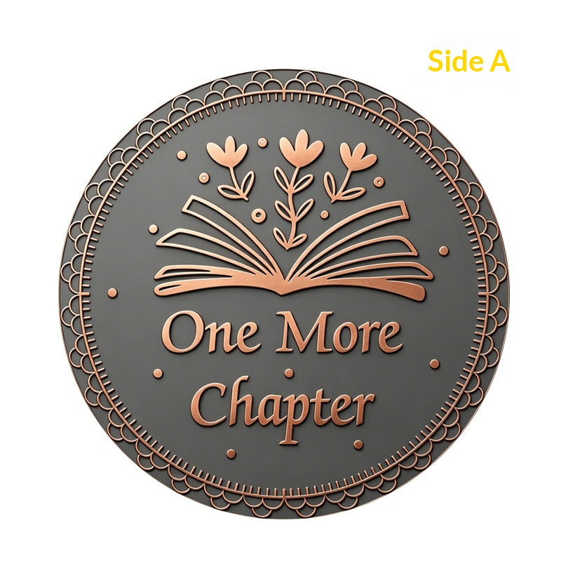Rétro-style Livre-themed Sleep Decal Coin pour la prise de décision