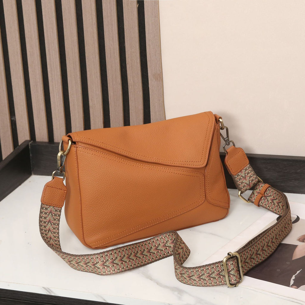 Première couche Cowhide Épaule et sac en cuir véritable modelé Et minimaliste