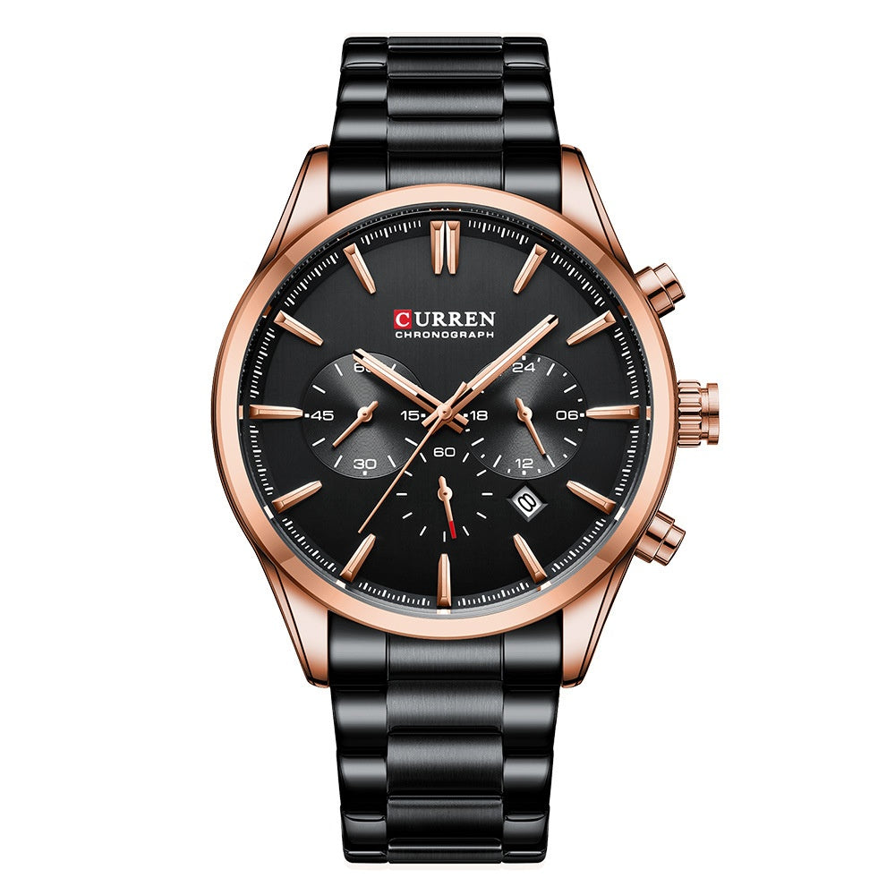 Montre Quartz multifonctions à six mains pour hommes