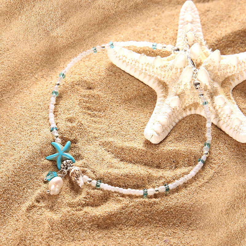 Étoile de mer de style plage Riz et pied de conch