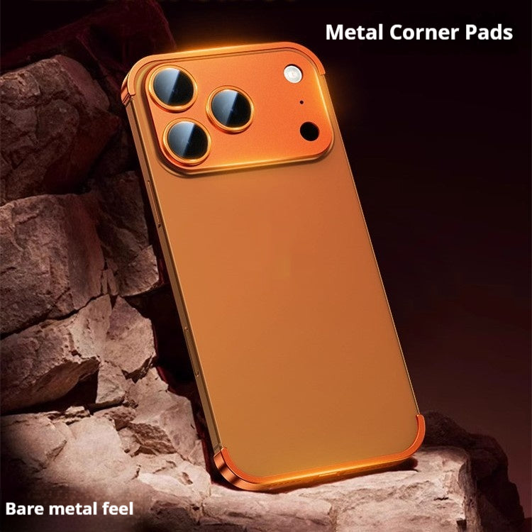 Plaquette à quatre corners en métal pour Iphone17promax Boîtier de téléphone ultra-mince sans cadre de protection C