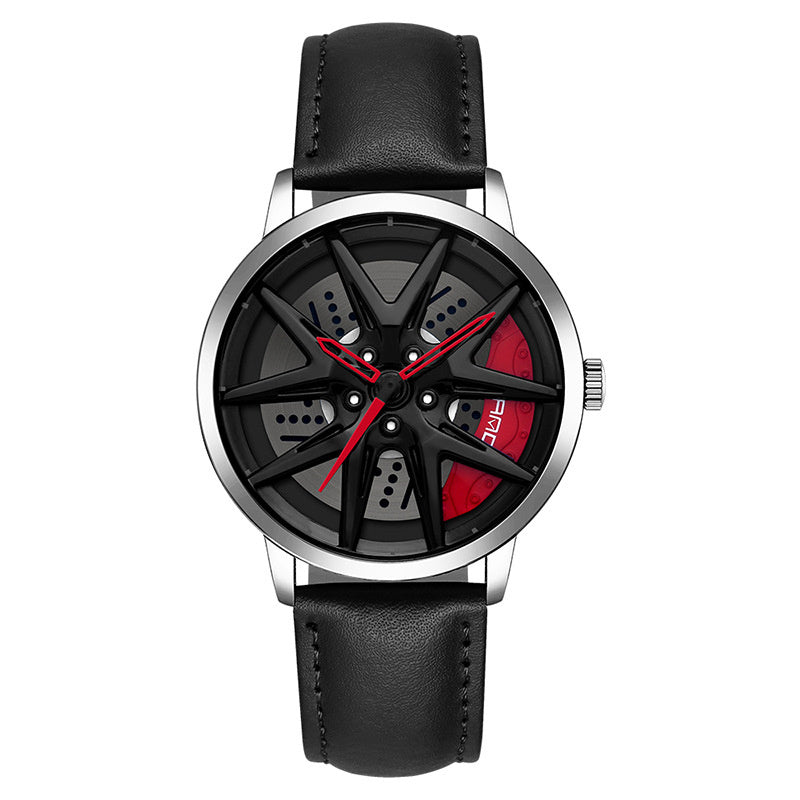 Cool Wheel Personnalité Montre Quartz Hollow Out