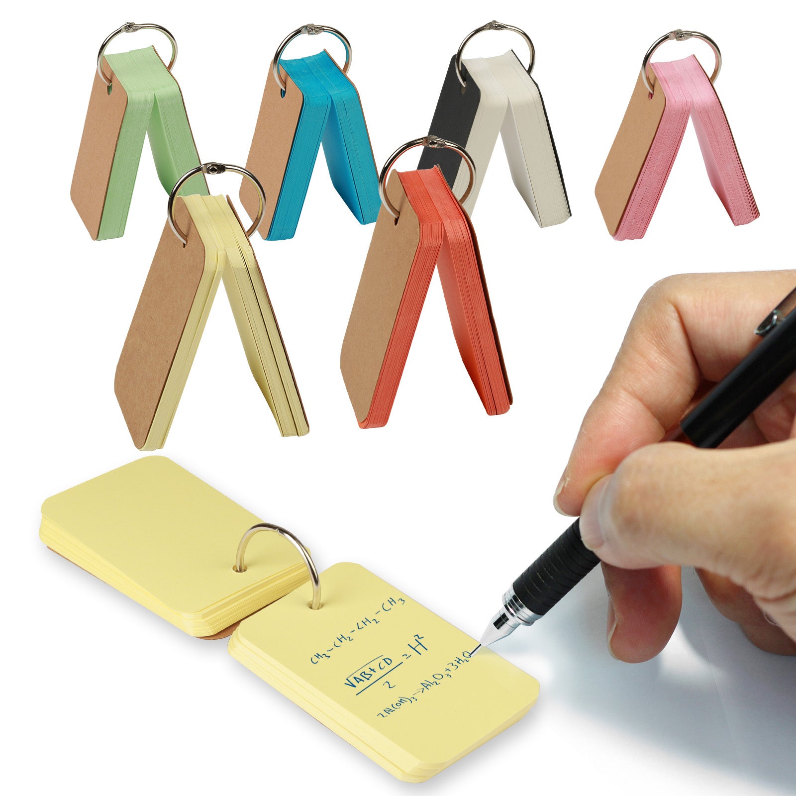 Ensemble de cartes index avec bagues