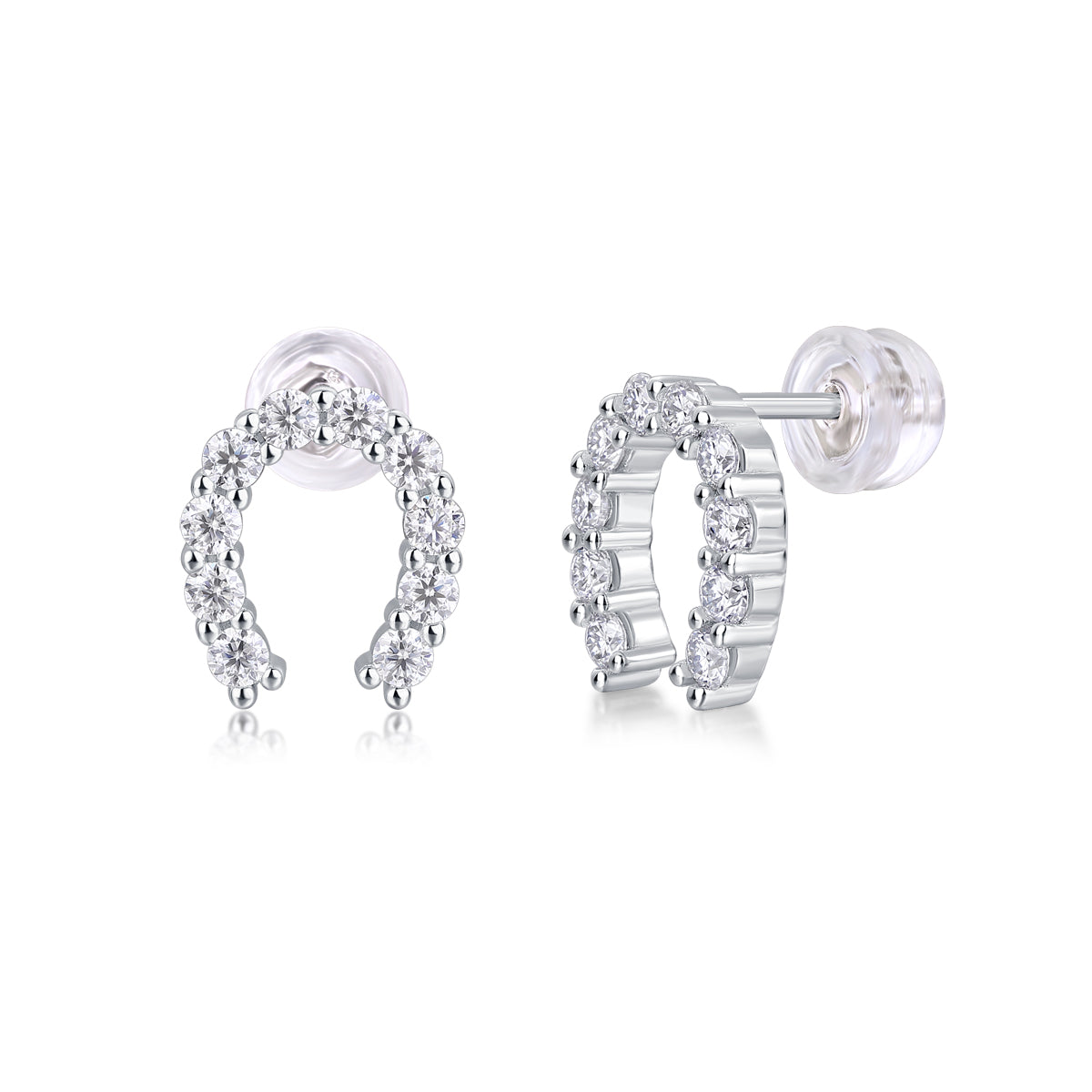 S925 Boucles d'oreilles de boucles de boucle en U en argent sterling