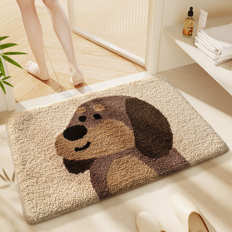 Tapis de bain de salle de bain de faux-cashmere épais
