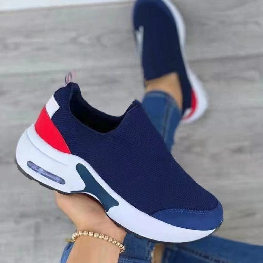 Fashion féminine Stretch Round Toe Knit Sneakers