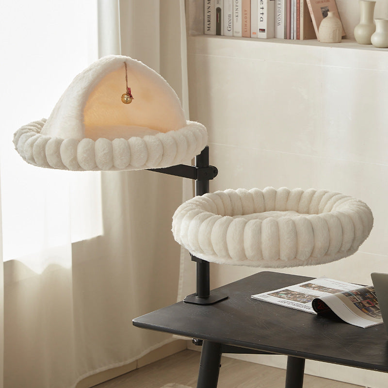 Arbre de chat de bureau avec plate-forme tournante et hauteur réglable