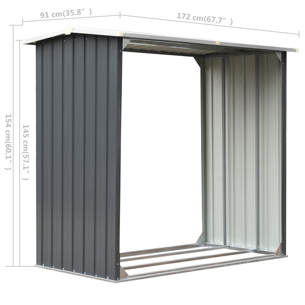 Unité de stockage du bois de chauffage galvanisé 172 x Unité de stockage du bois de chauffage galvanisé