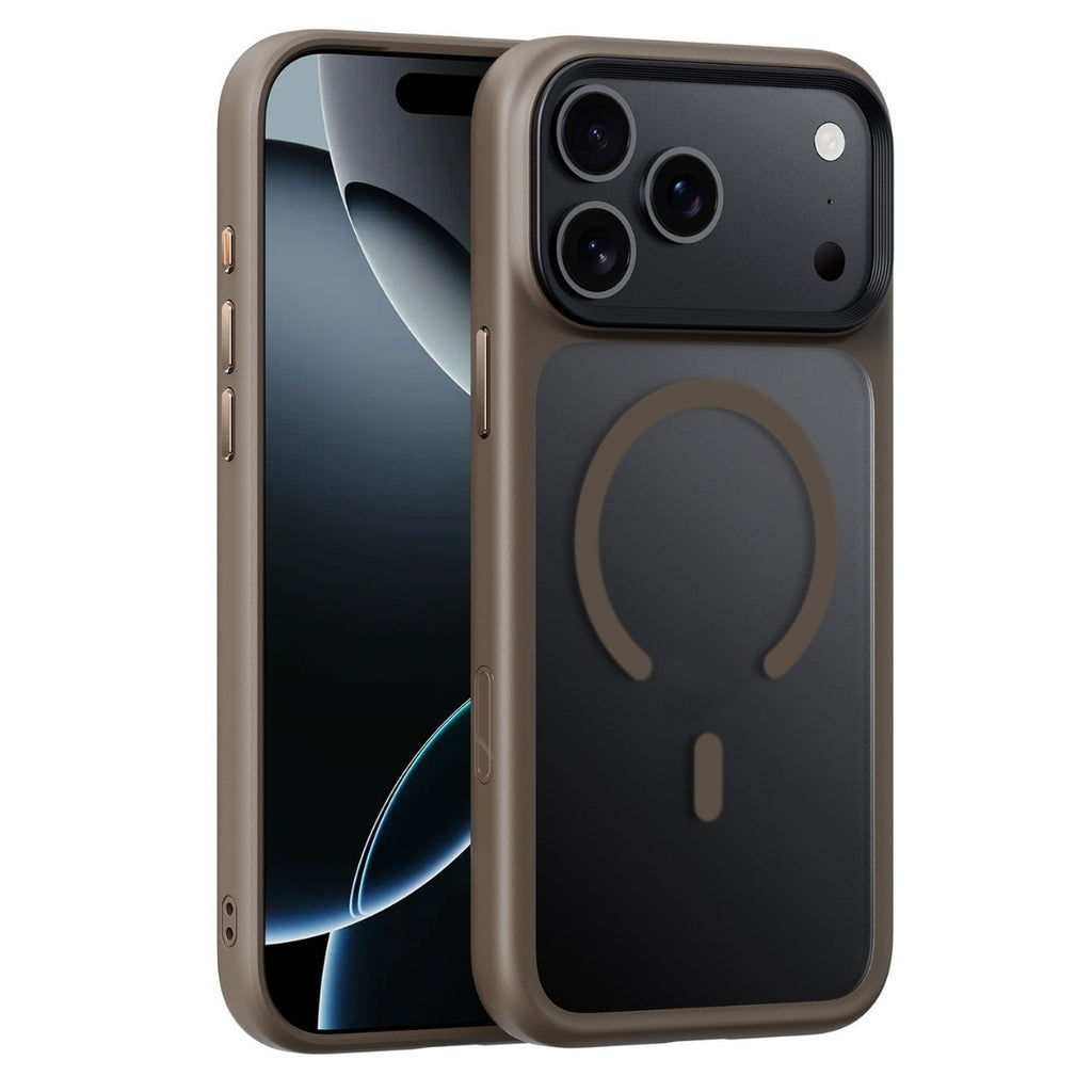 Applicable à 17ProMax Phone Case Skin Feeling Grosted Transparent magnétique résistant à la chute